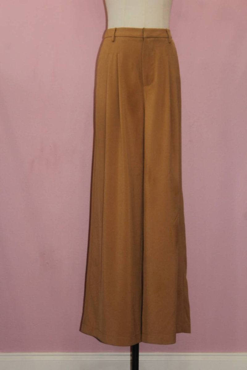 GREYLIN Women's Stanley Wide Leg Trousers in camel - women's pants
