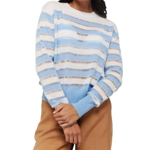 Brodie Cashmere - Beach Stripe Crew Sweater
