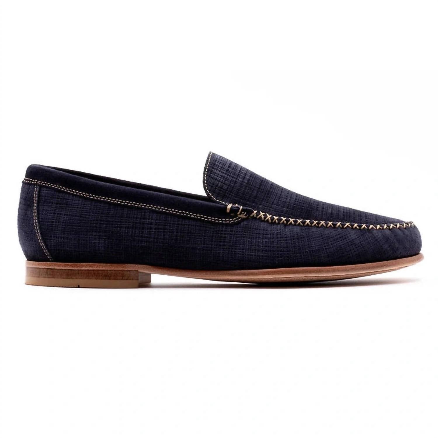 Martin Dingman Men's Country Club Venetian Loafers in navy - men's loafer - alternate view