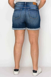 Artemis Vintage High Rise Stretch Midi Cuff Short - Plus in dark blue - women's shorts - view 7