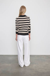 Enza Costa - STRIPE SILK KNIT POLO