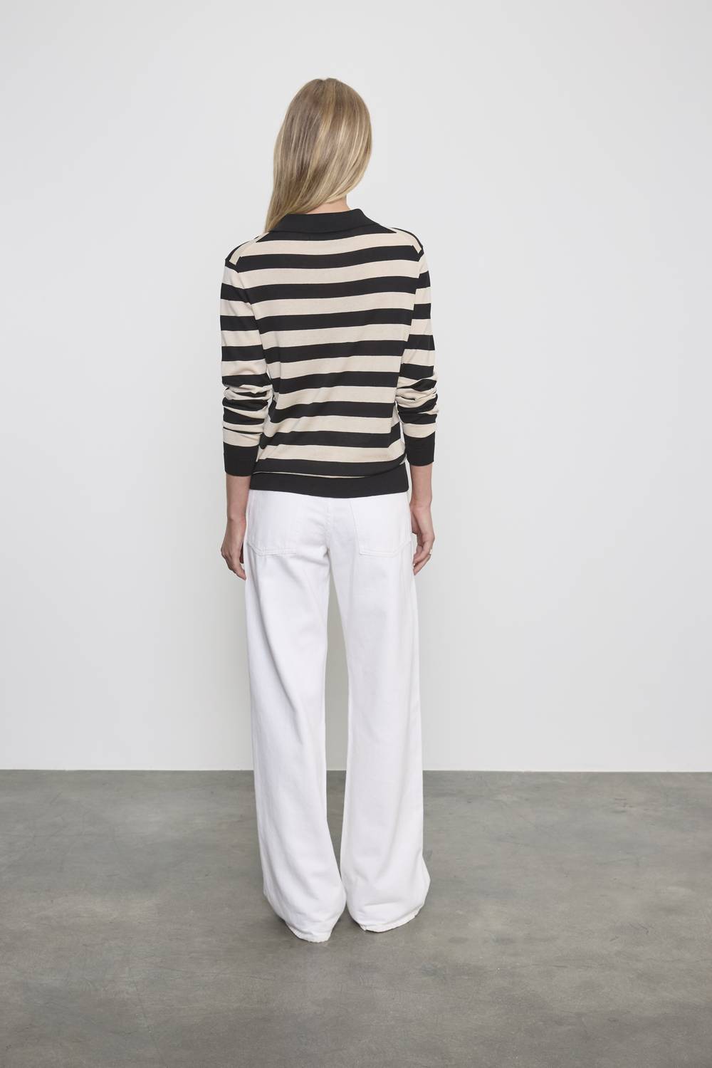 Enza Costa - STRIPE SILK KNIT POLO
