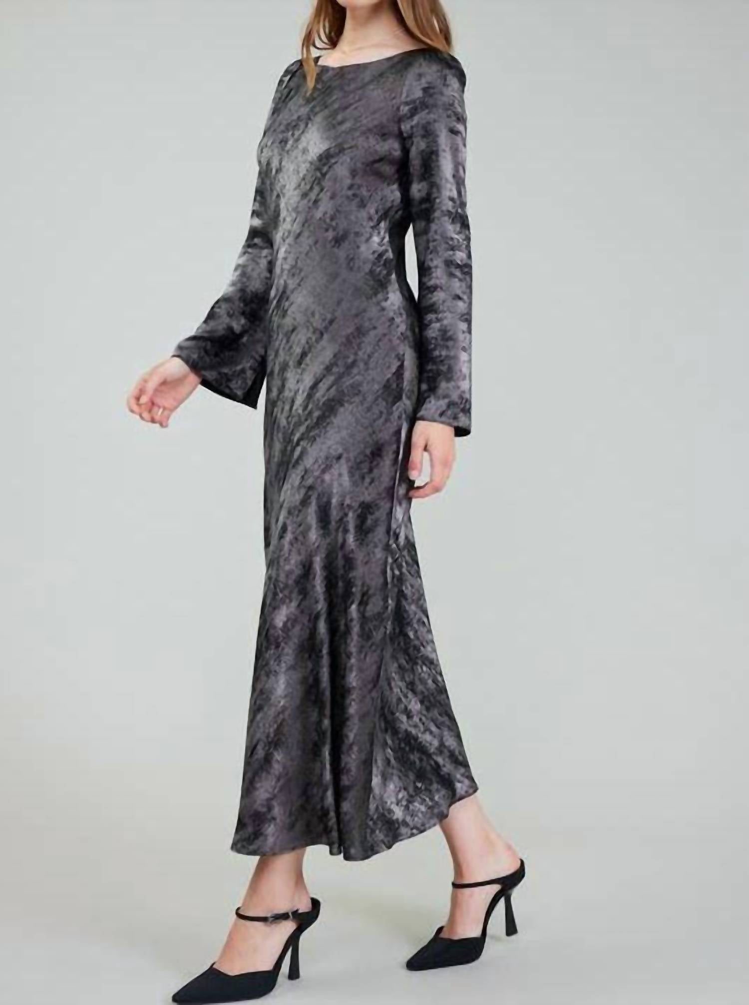 Current Air - Boat Neck Long Sleeve Maxi Dress