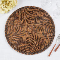 Saro Lifestyle - Woven Rattan Placemat Round - Set Of 4