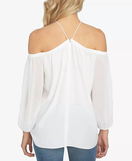 1.State - Off The Shoulder Cold Shoulders Halter Neck Blouse