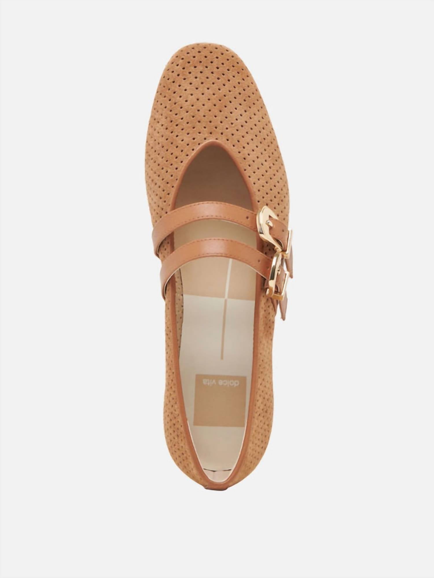 Dolce Vita Women's Baylee Flats in pecan perforated suede - women's flats - view 5