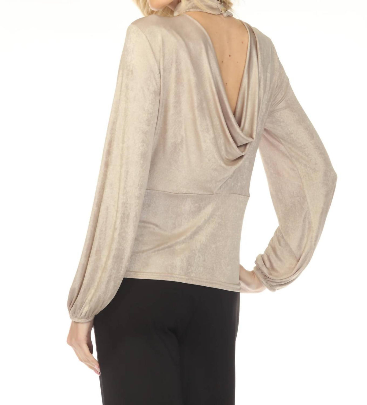 Joseph Ribkoff - Metallic Open Cowl Back Top
