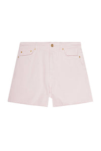 Ganni - Frayed Edge Cotton 5-Pocket Denim Shorts