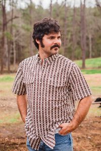 Ferrell Senior Pearl Snap Shirt in brown - men's shirt - alternate view