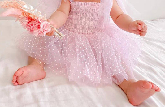 A Little Lacey - Poppy Dotted Swiss Romper Dress