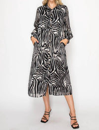 Joh - Joella Woven Shimmering Animal Print Dress