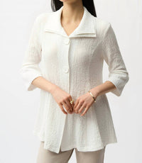 Joseph Ribkoff Relaxed Fit Button Closure Ladies Jacket in white - women's jacket