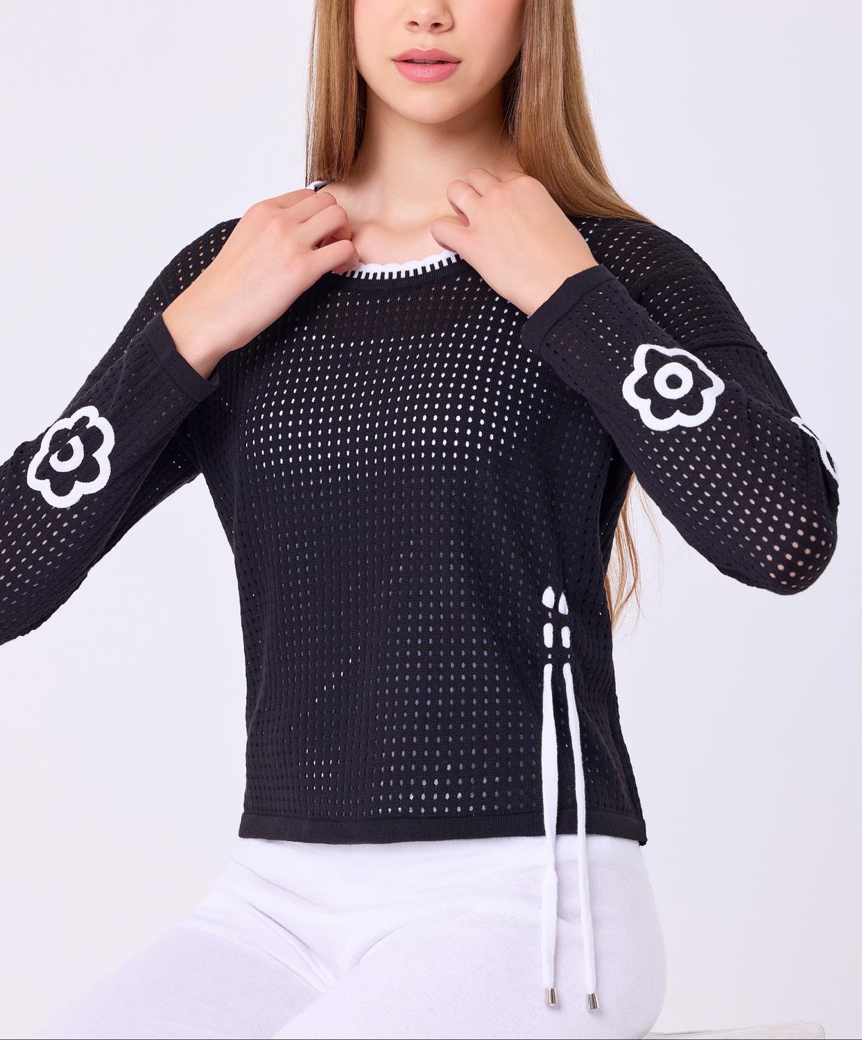 French Kyss - Handmade Flower Tie Top