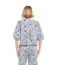 Karen Kane - Puff Sleeve Button Front Top