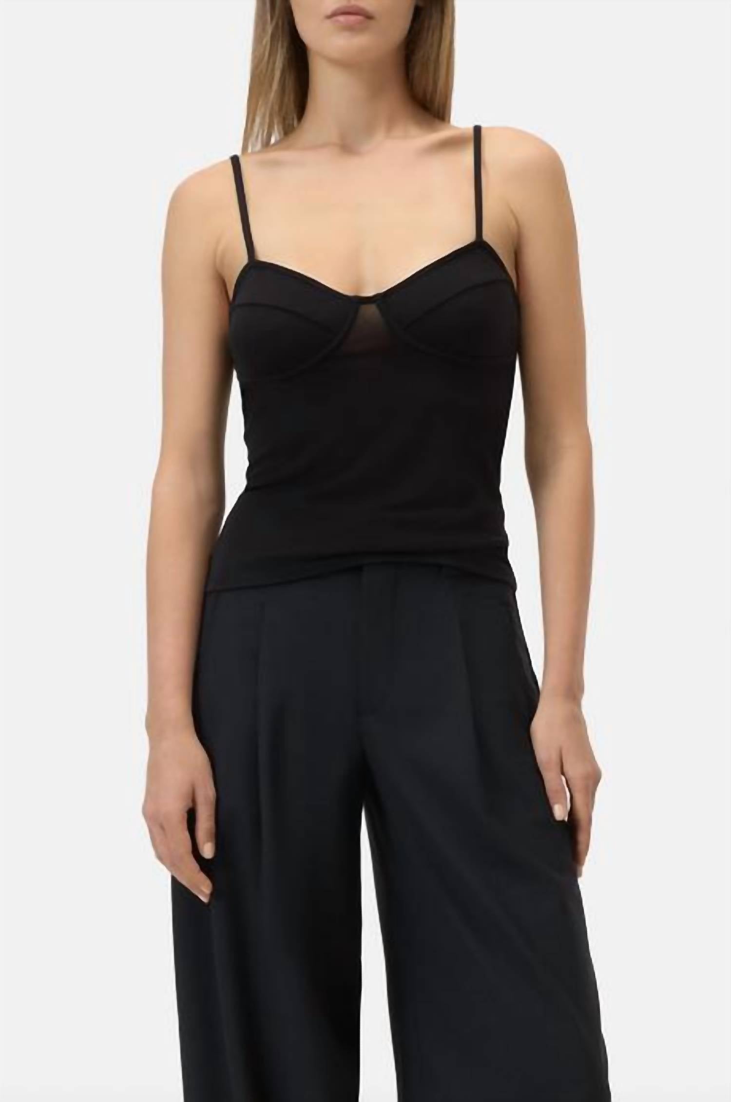 CLOSED Linger Top Cami in black - women's shirt