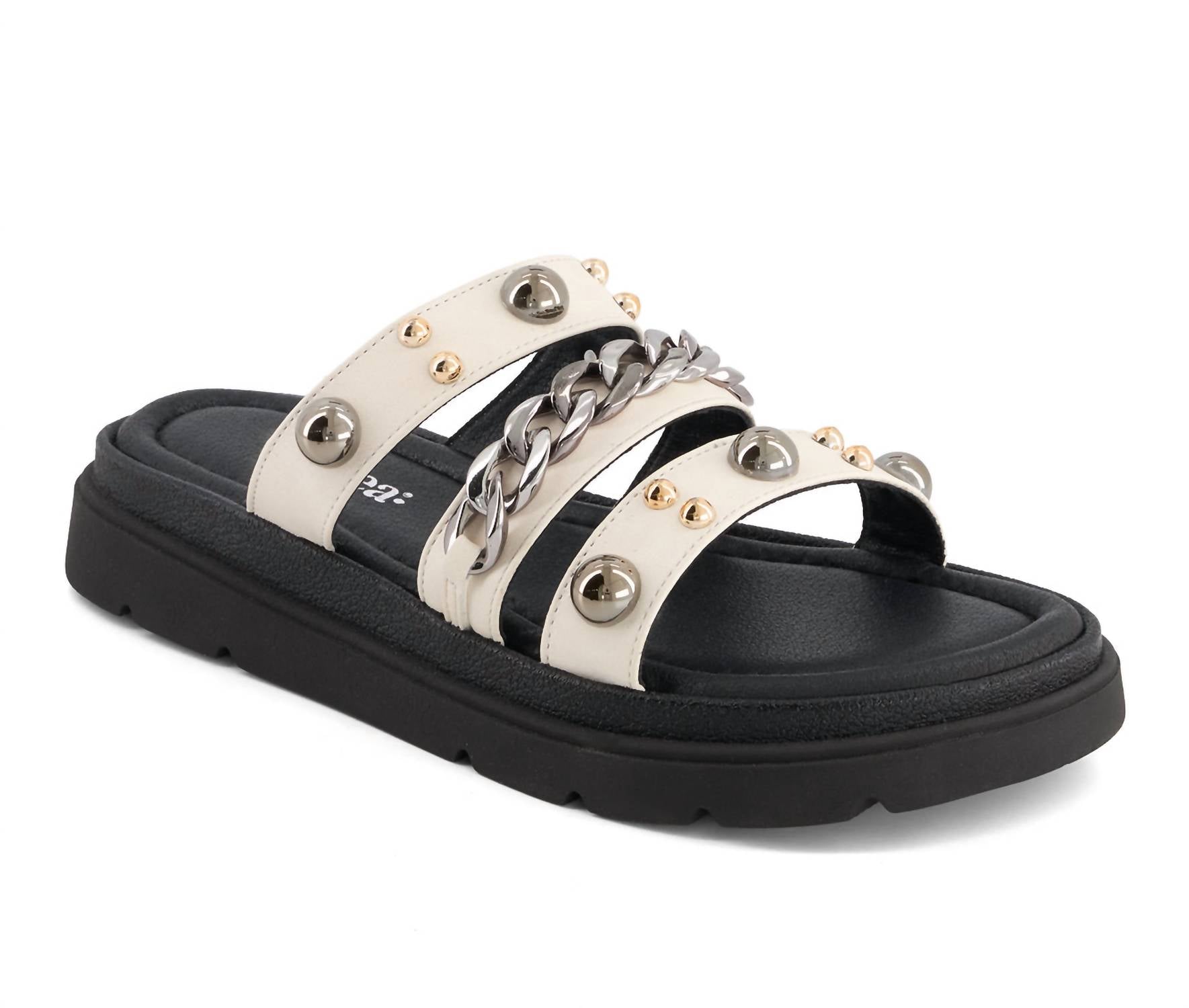 Andrea - Women's Triple Strap Chain Sandals