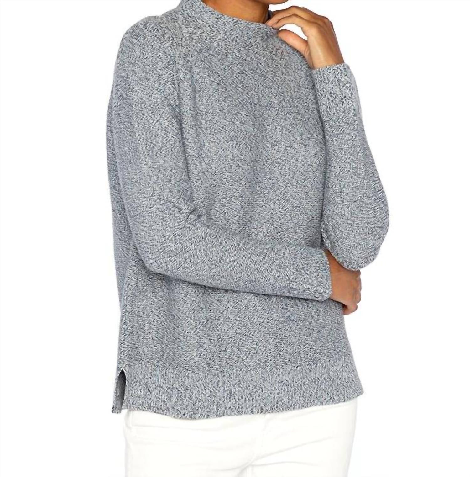Kinross - Marled Garter Funnel Sweater