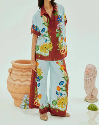 Alemais - Dahlia Floral Linen Pants