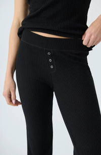 PJ Salvage Reloved Rib Knit Pajama Pants in black - women's pants - alternate view