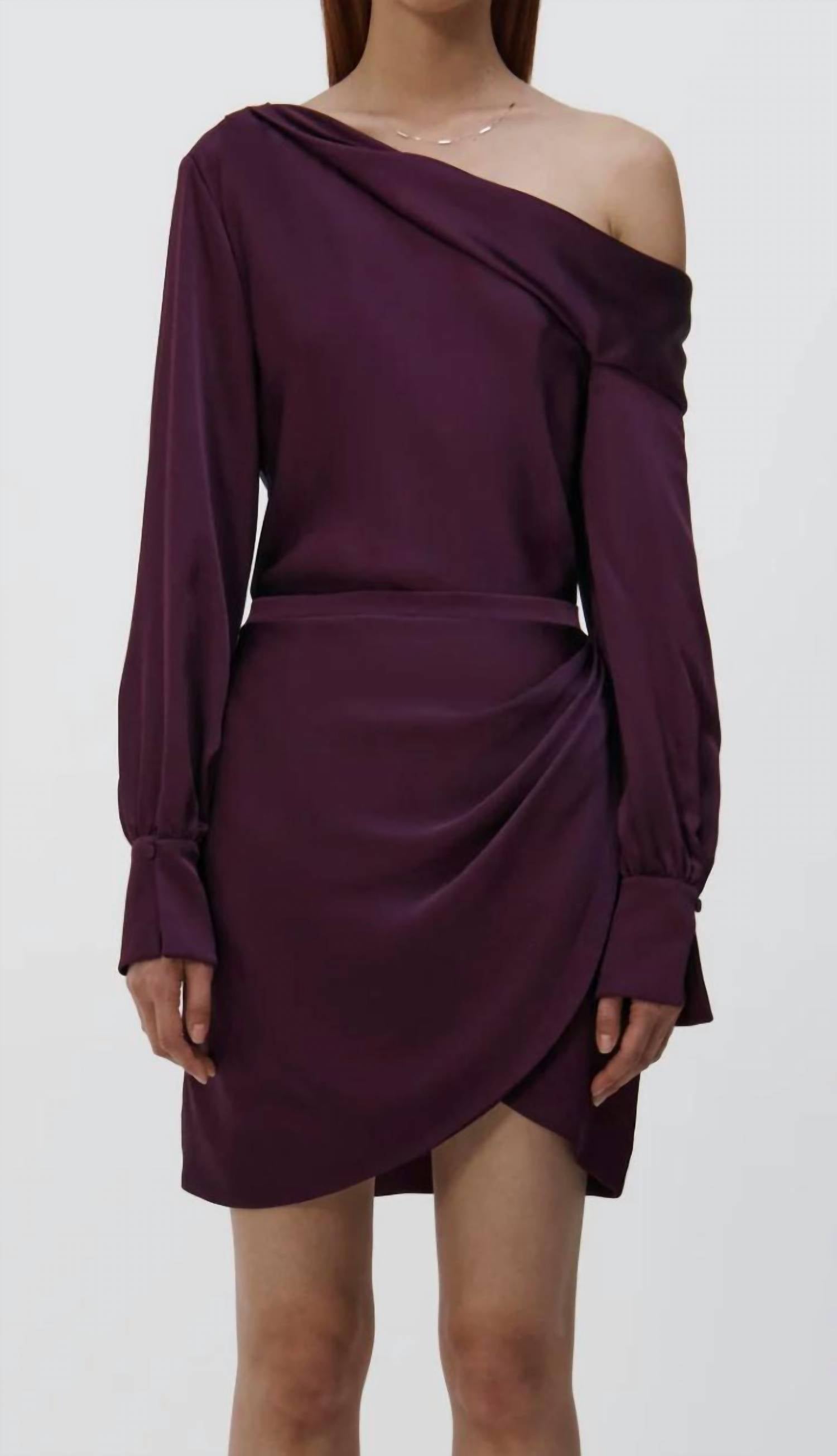 SIMKHAI Cameron Mini Dress in plum - women's dress