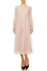 Maison Tara - Long Sleeve Empire Waist Maxi Dress