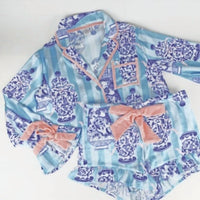 8 Oak Lane - Satin Ruffle Short Pajama Set