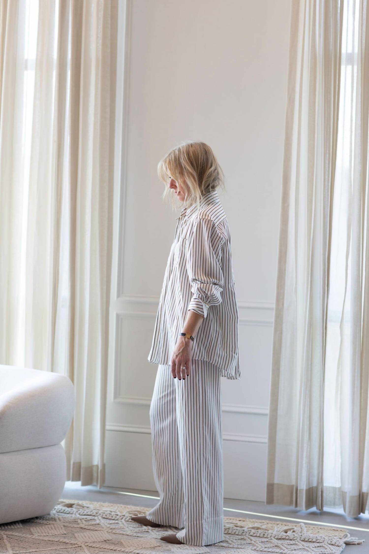 House of Dagmar Relaxed Straight Trousers in cream white - women's pants - view 8