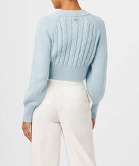 TOCCIN Rita Cotton Cardigan in light blue - women's cardigan - alternate view