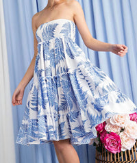 Ee:Some - Tropical Print Tiered Maxi Skirt