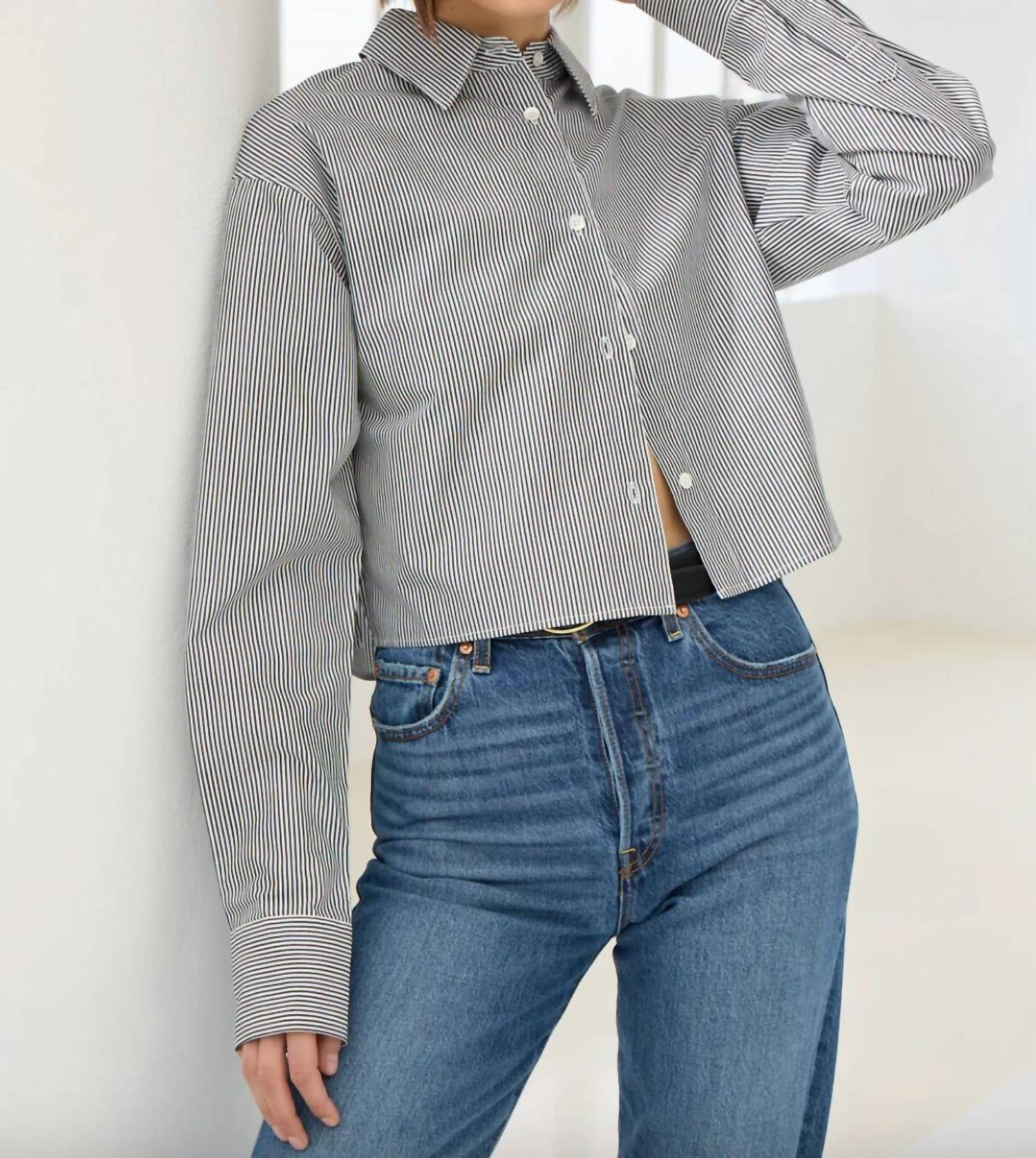 Sold Out Nyc - Cropped Everything Button Shirt