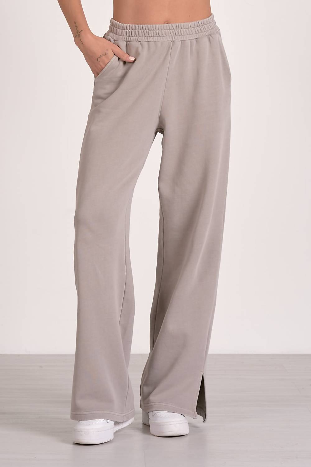 ELAN Aimee Wide-leg Pant in heather grey 1 - women's pants