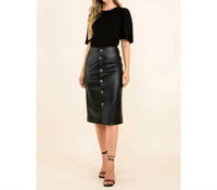 Thml - Milan Faux Leather Midi Skirt