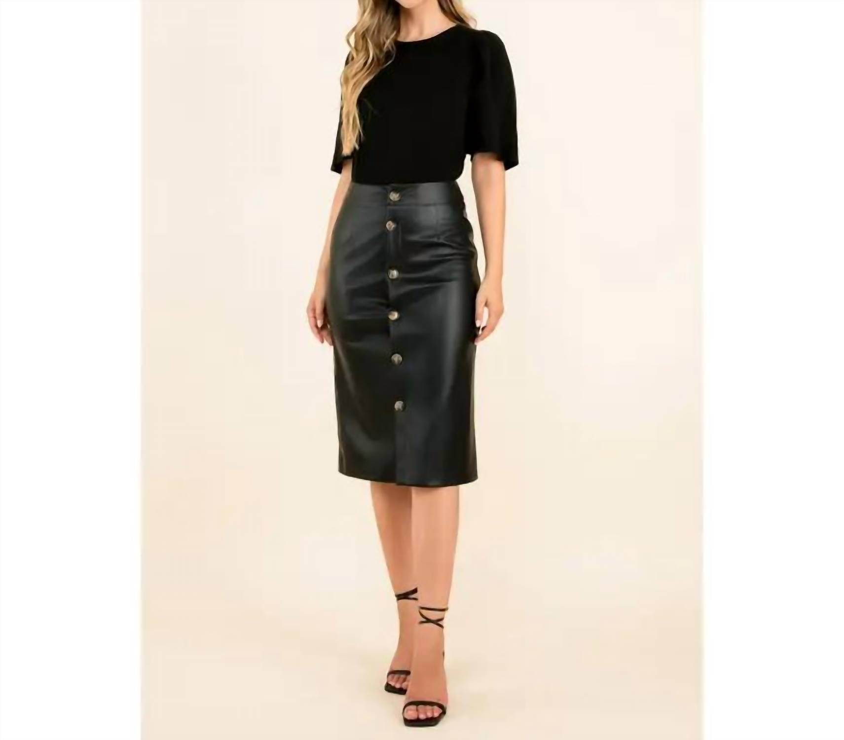 Thml - Milan Faux Leather Midi Skirt