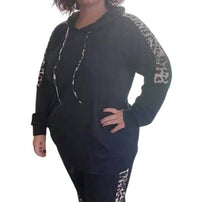 Shirley Stone - Leopard Trimmed Hoodie