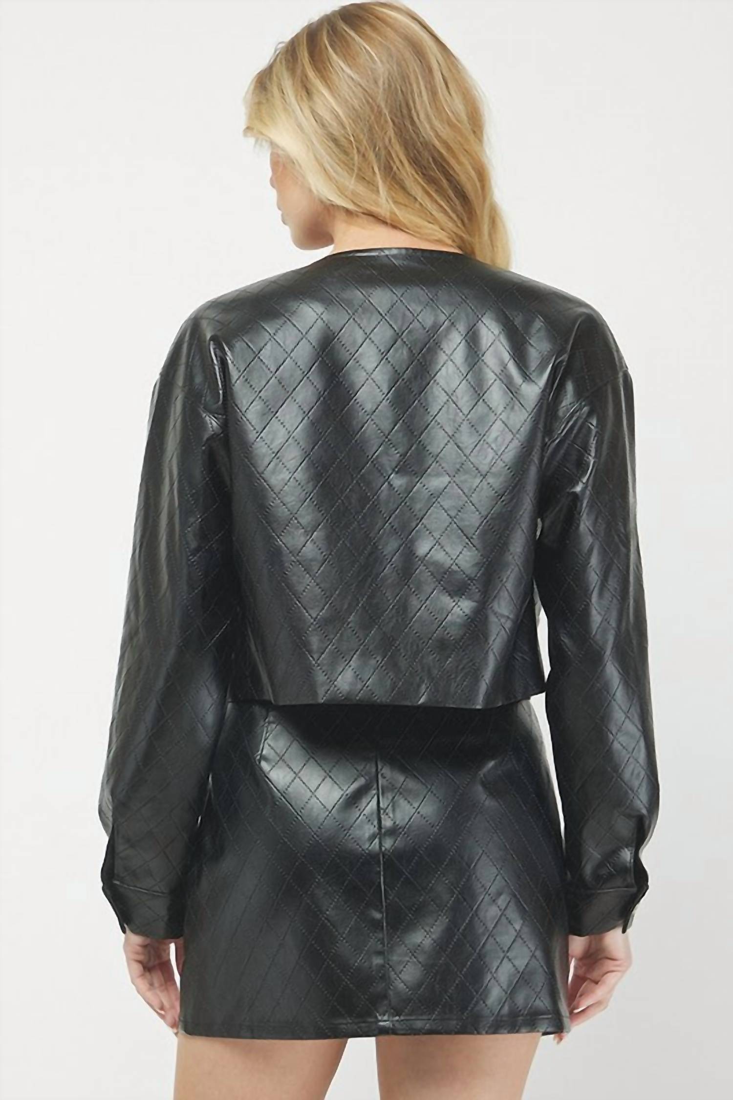 needii Chloe Quilted Leather Jacket in black - women's jacket - view 5