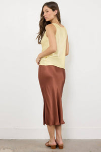 LAmade DORIT SILKY SLIP SKIRT in honey - women's skirt - alternate view