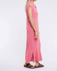 Wishlist - Short Sleeve Stripe Midi Dress