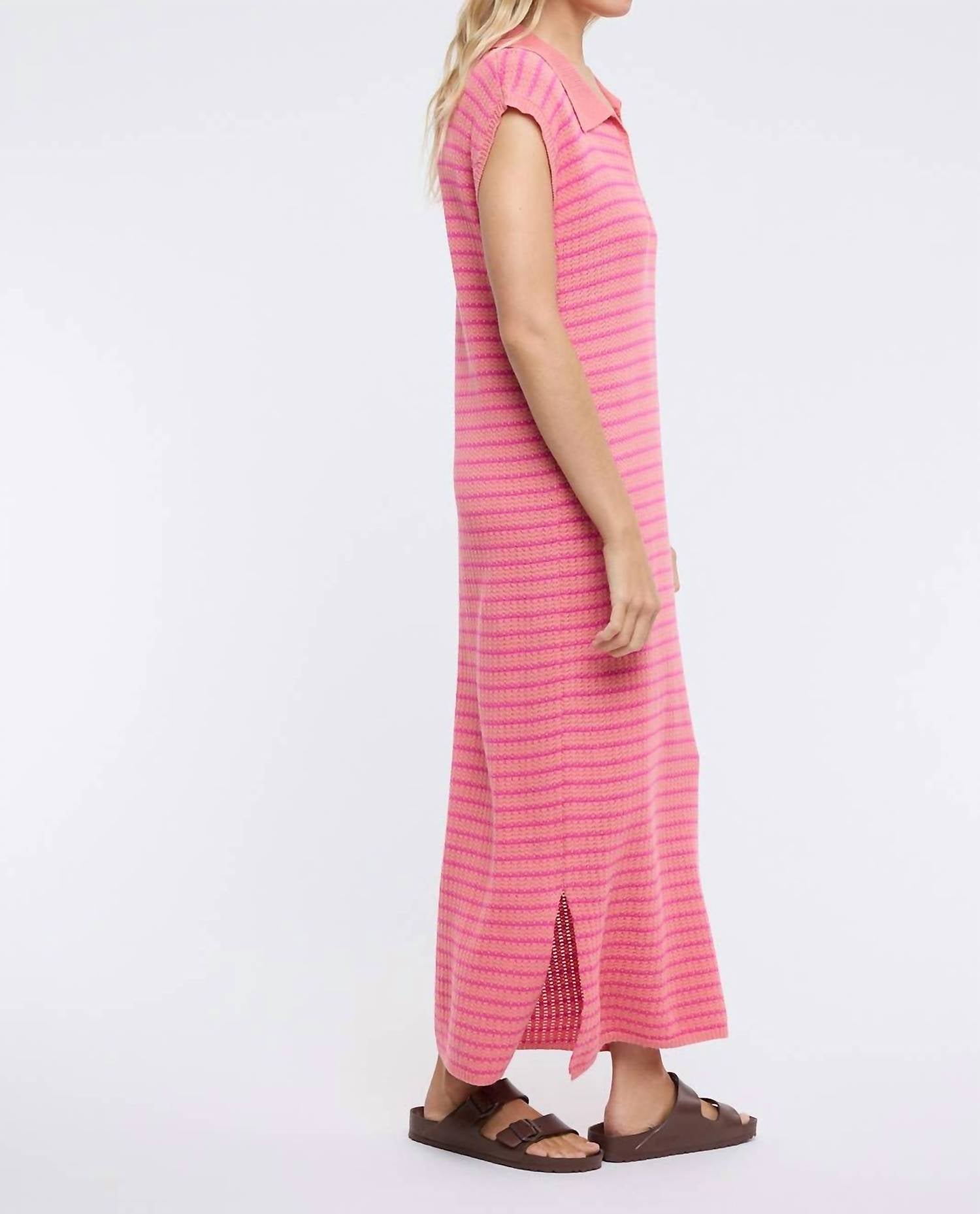 Wishlist - Short Sleeve Stripe Midi Dress