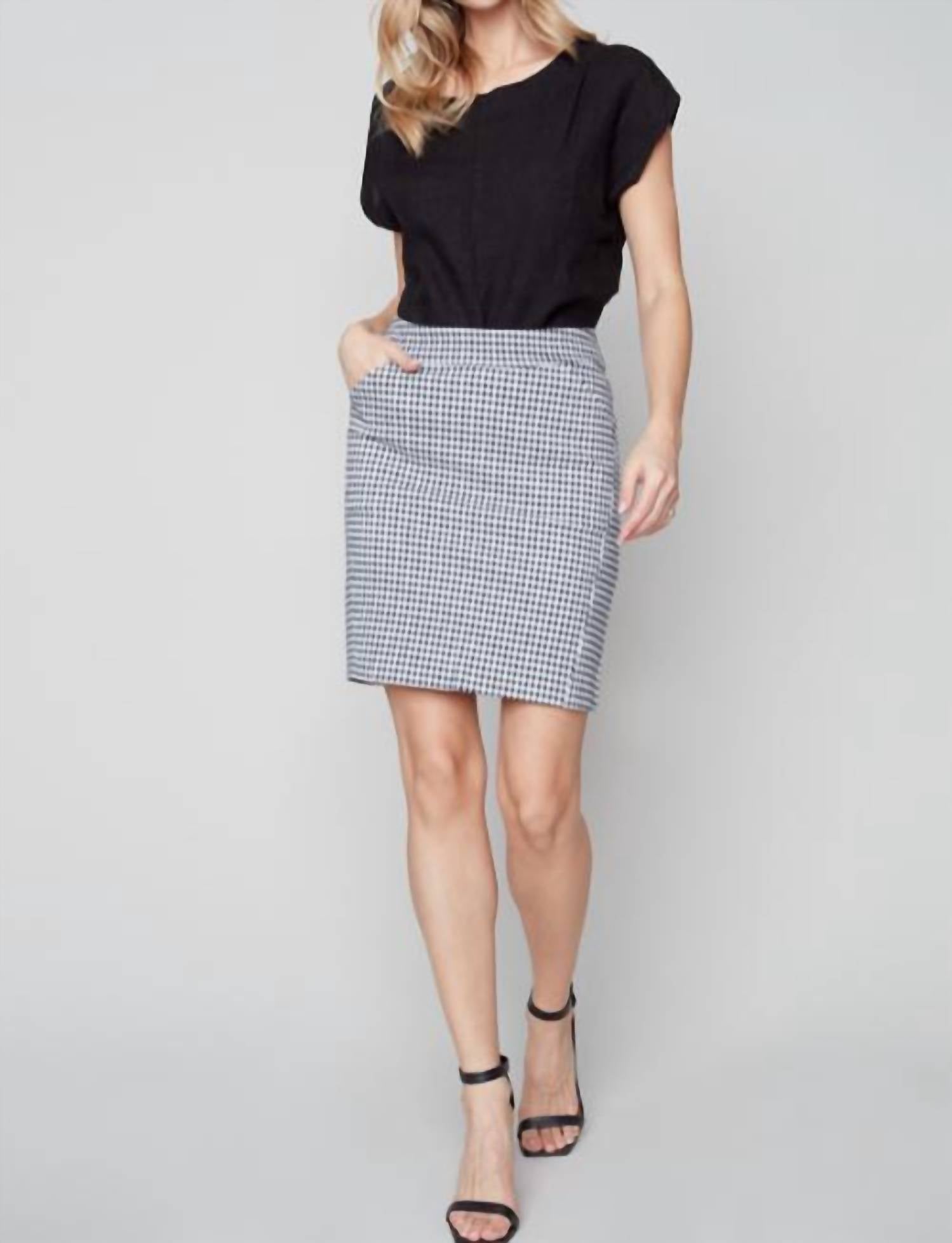 Charlie B - Gingham Stretch Short Skort