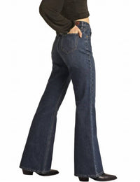 Rock & Roll Denim - Yoke Detail High Rise Flare Jeans