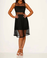 Orchid Bloom - Fishnet Sleeveless Dress