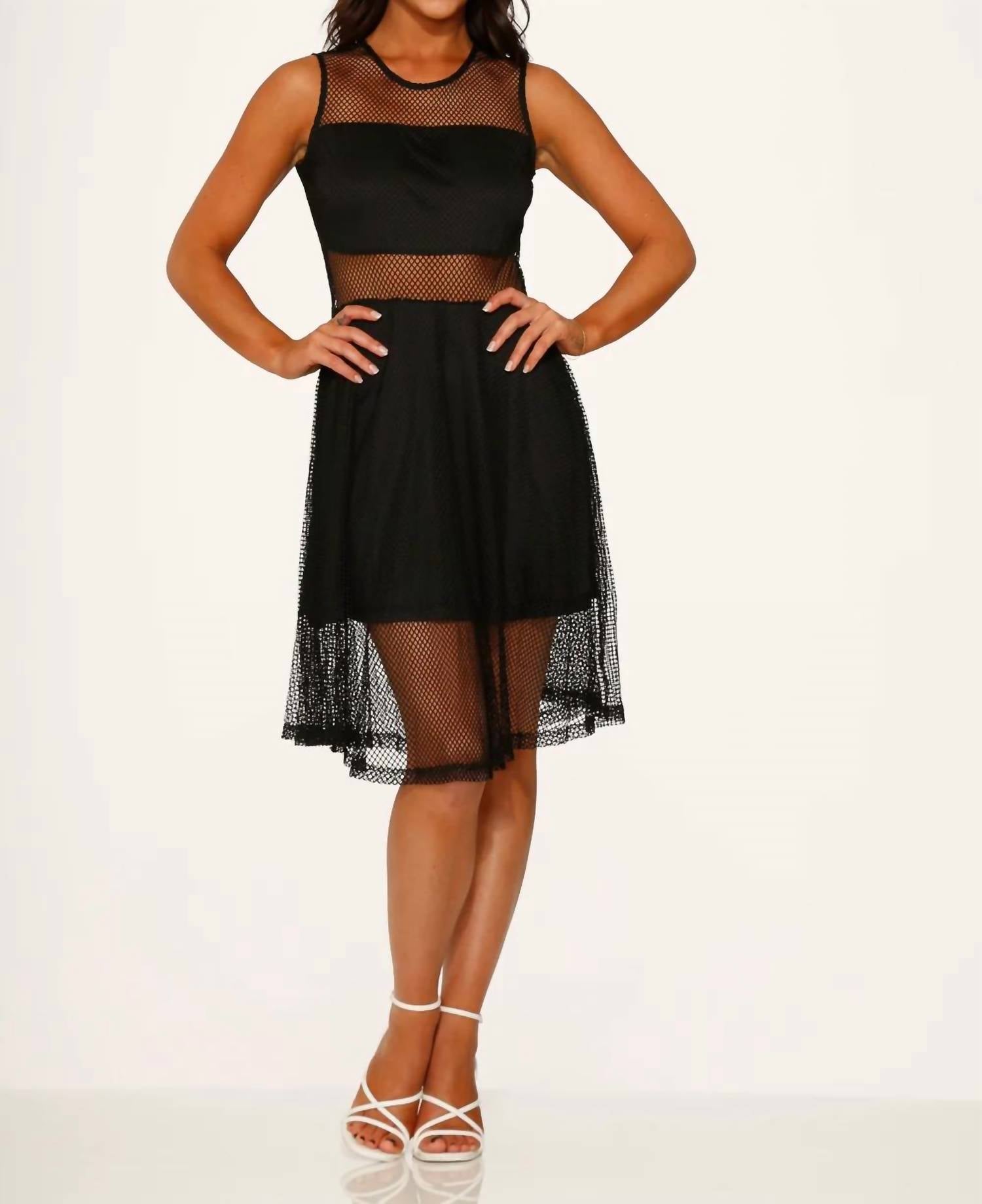 Orchid Bloom - Fishnet Sleeveless Dress