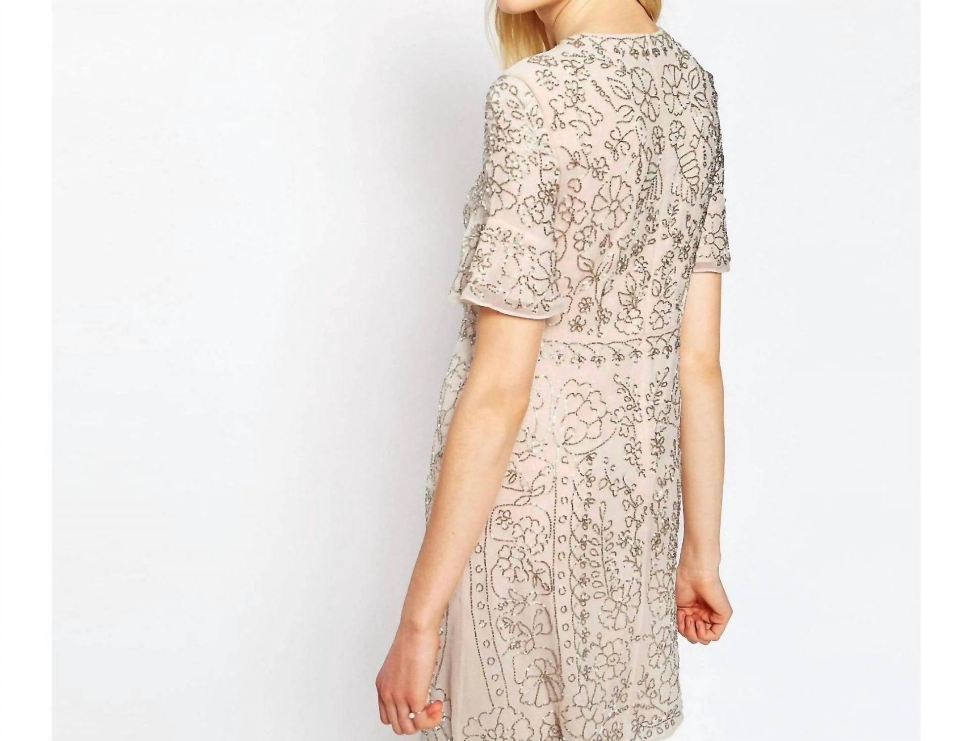 Needle & Thread - Linear Motif Embellished Shift Dress