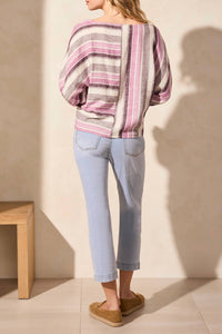 Tribal - Boat Neck Dolman Sleeves Blouse