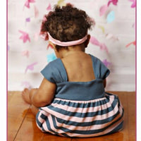 Lemon Loves Layette - Baby Girls' Nautical Bow Bubble Romper