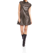 Fifteen Twenty Cayla Sequin Mini Dress in brown - women's dress