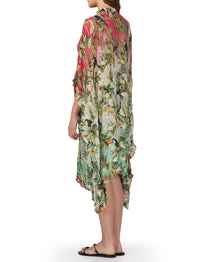 America & Beyond - Chirping Birds Frill Kaftan Dress