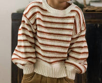 Rylee + Cru Aspen Sweater in ruby stripe - kids' sweater