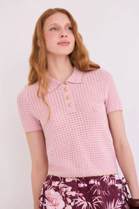 Cara Cara - Melody Crochet Polo Shirt
