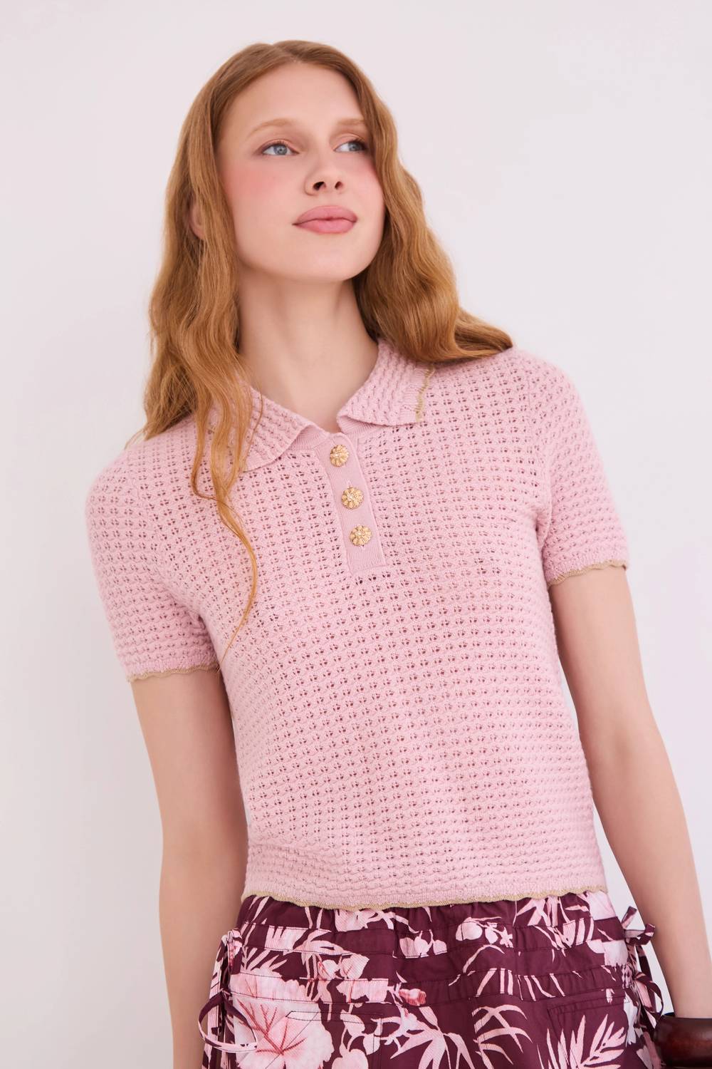 Cara Cara - Melody Crochet Polo Shirt